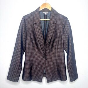 Nanette by Nanette Lepore brown and black plaid women's blazer